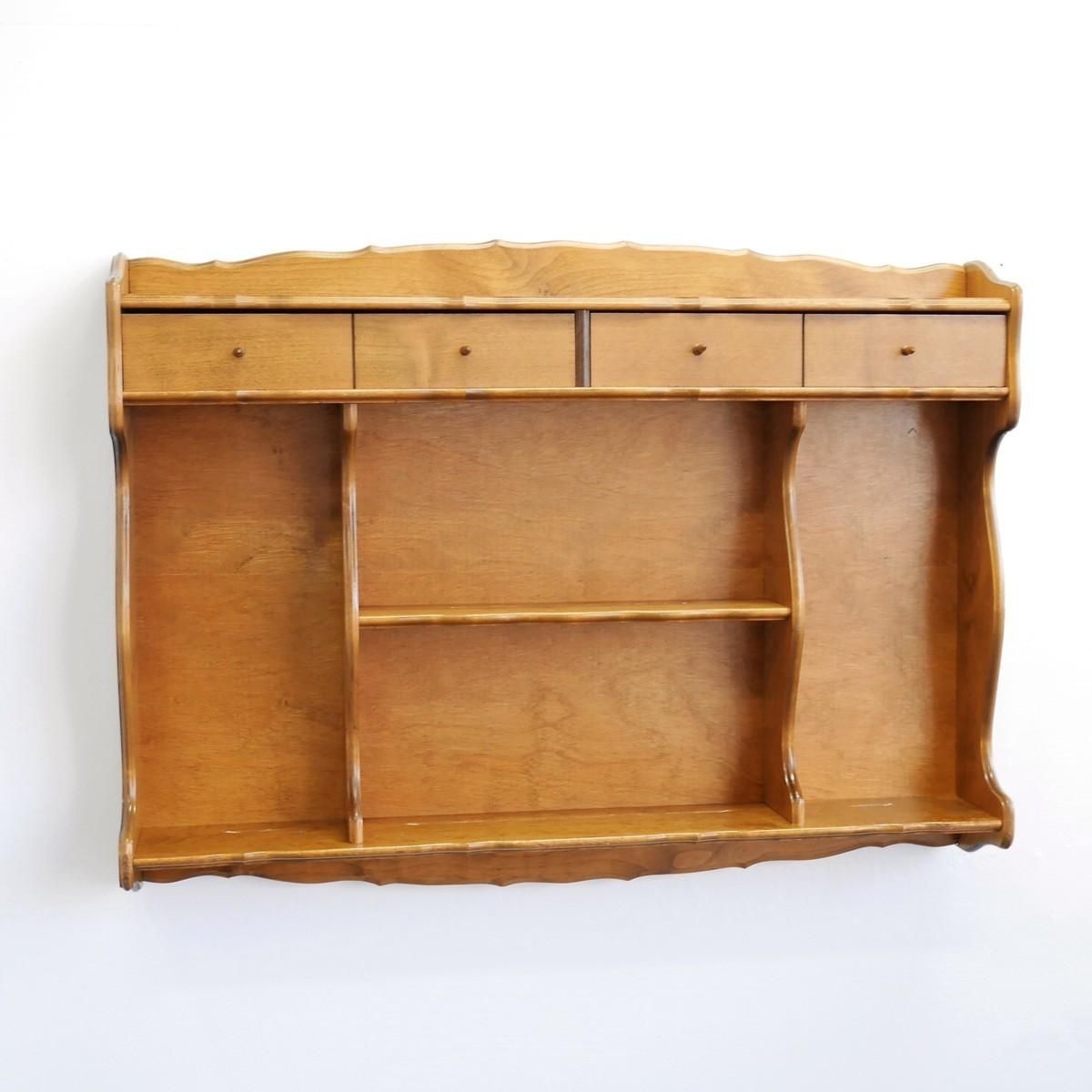 4005 アメリカ ヴィンテージ 木製飾り棚 ウォールシェルフ ショップ