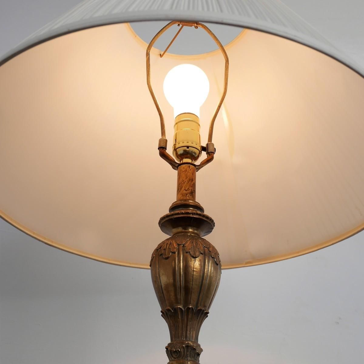 アメリカ 50s-60s アンティーク照明 テーブルランプ アンバーガラス