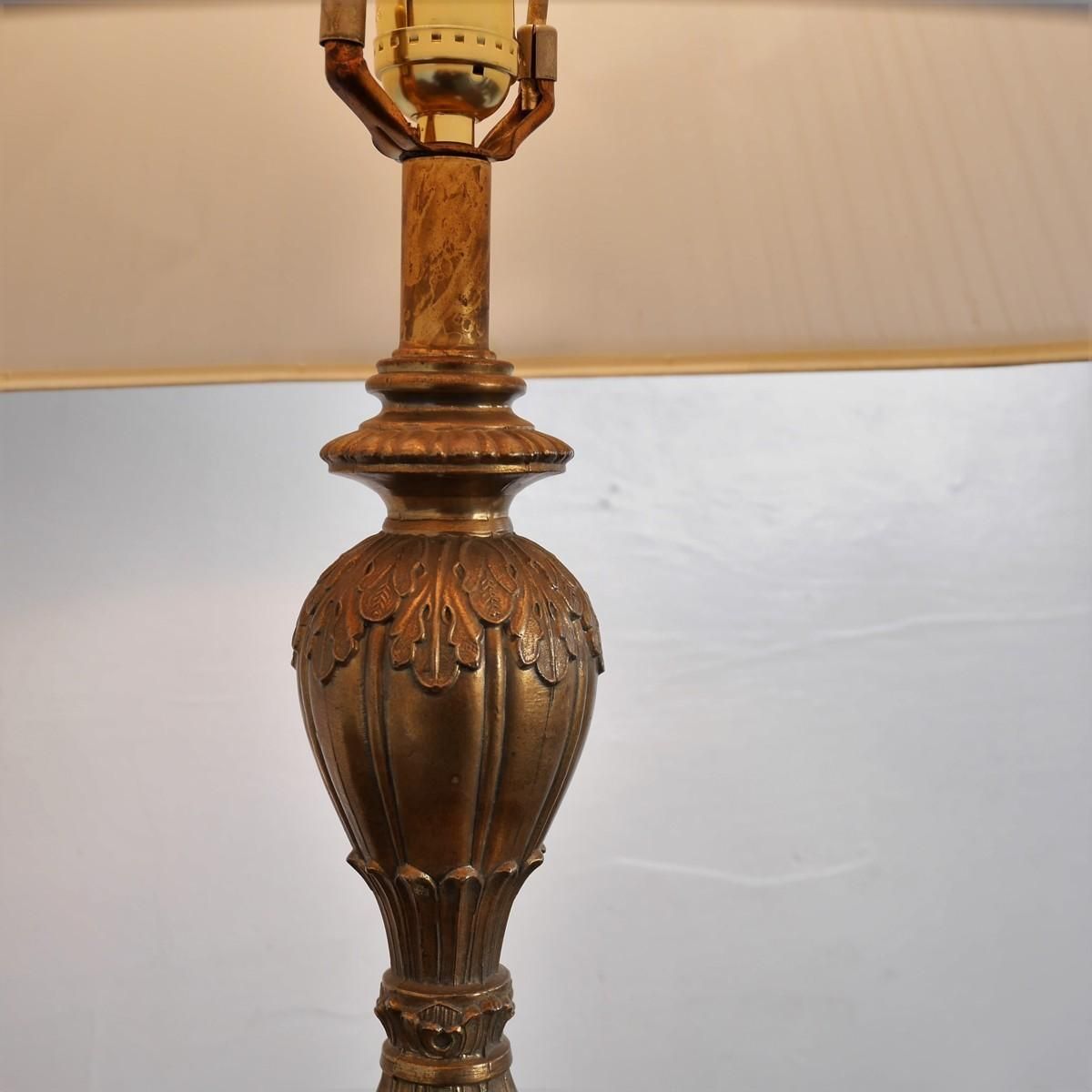 アメリカ 50s-60s アンティーク照明 テーブルランプ アンバーガラス