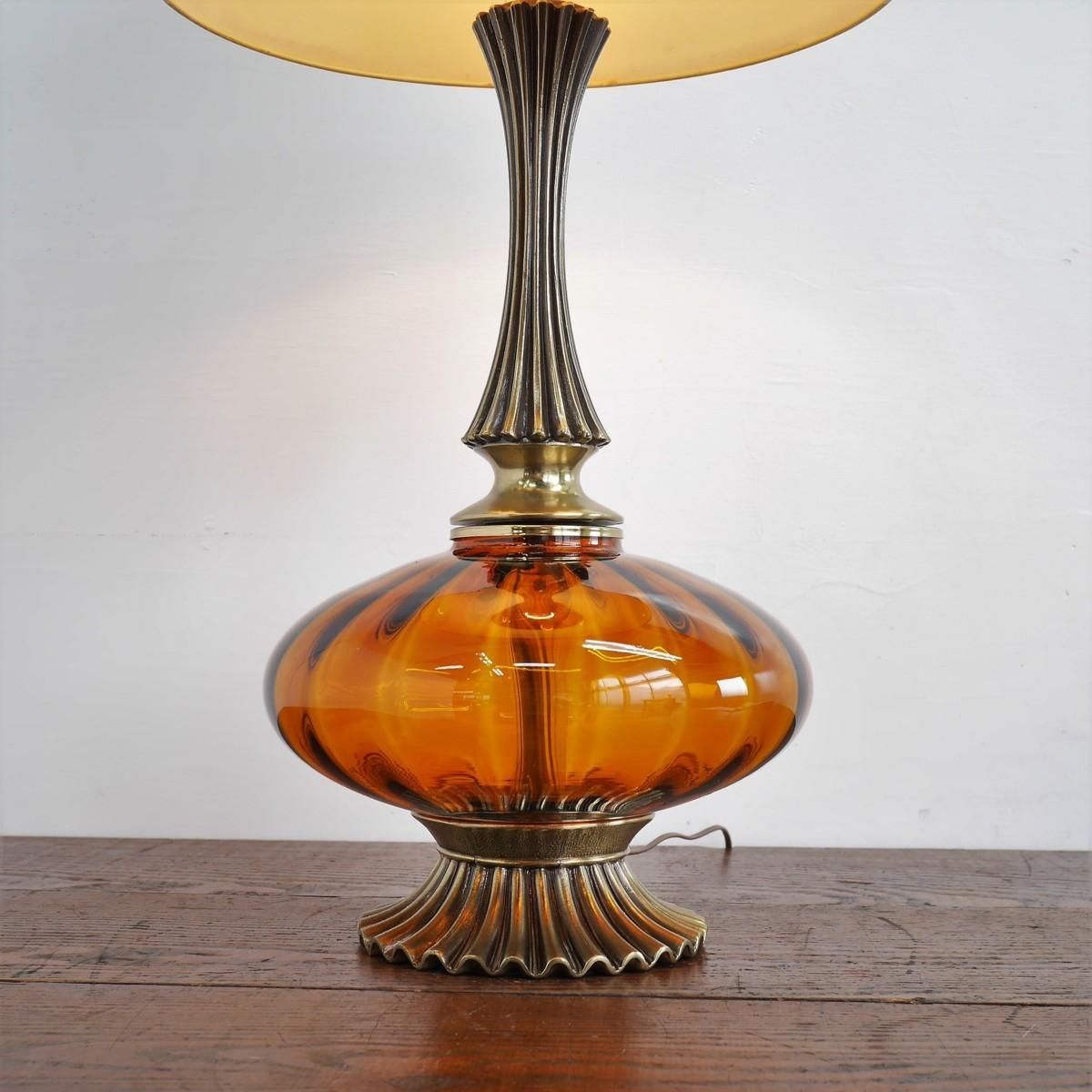 アンティーク風ランプ　ドイツ製 アンティーク フリンジシェード 真鍮テーブルランプ（H29cm