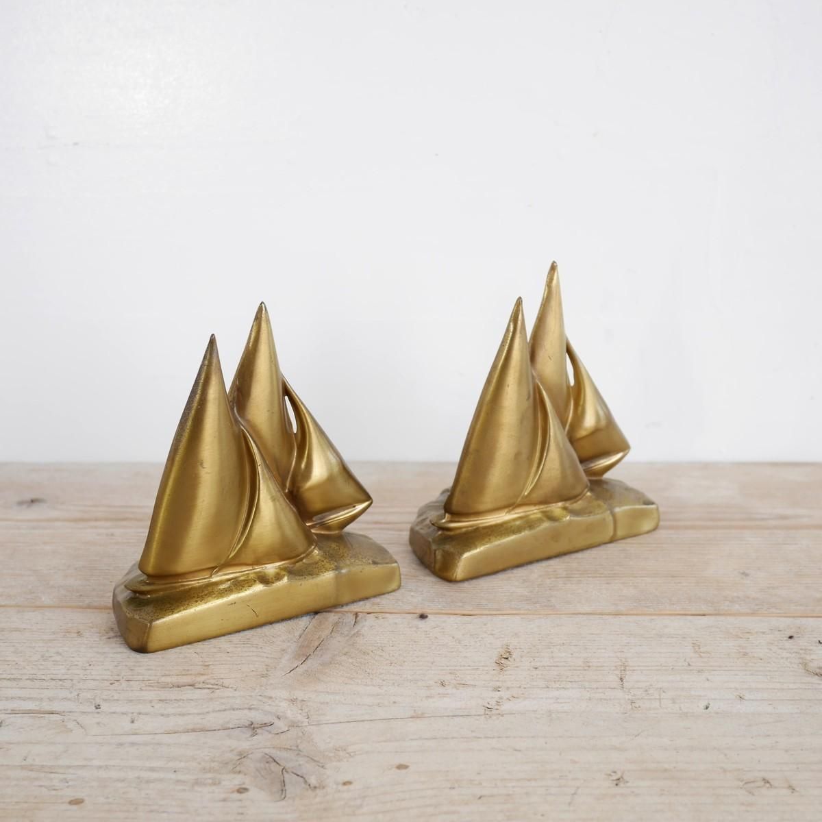 4173 アメリカ ヴィンテージ ブックエンド ヨット ペーパー