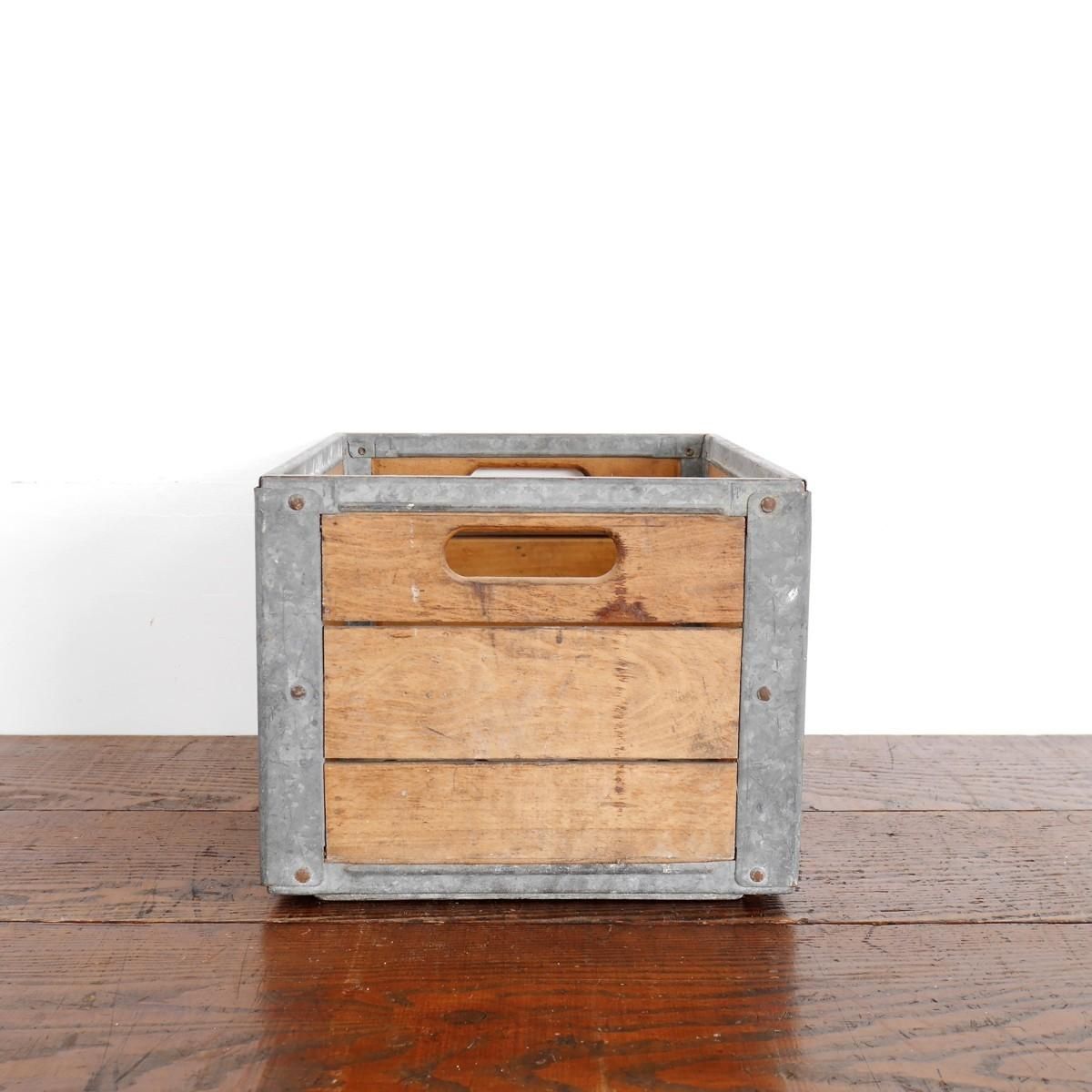MILK アメリカンビンテージ木箱 2点セット アメリカ 1960年代 ヴィンテージ 運搬箱 木箱 Milk Crate ミルク