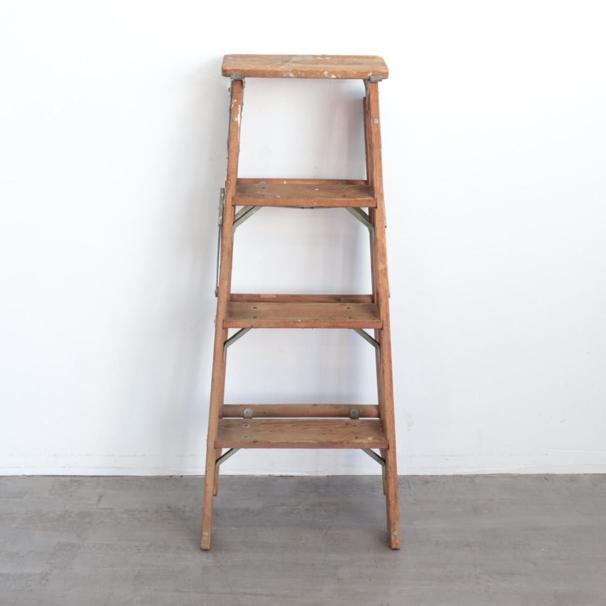 アメリカ ヴィンテージ 脚立 木製ラダー stepladder 店舗什器