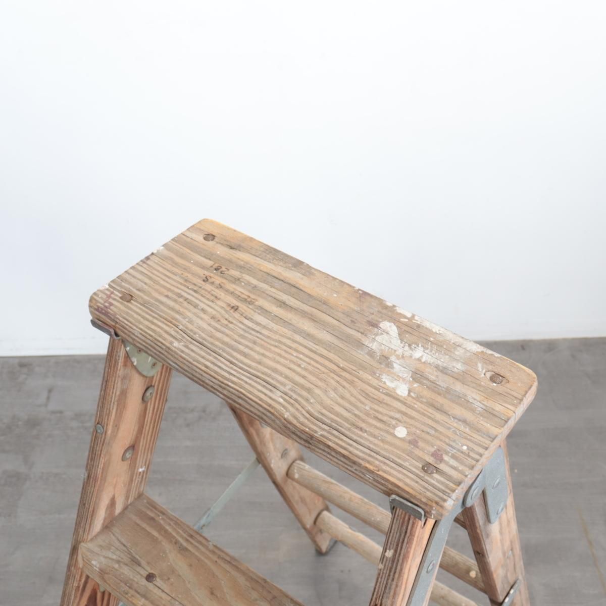 アメリカ ヴィンテージ 脚立 木製ラダー stepladder 店舗什器 アメリカ ヴィンテージ 脚立 木製ラダー stepladder 店舗什器