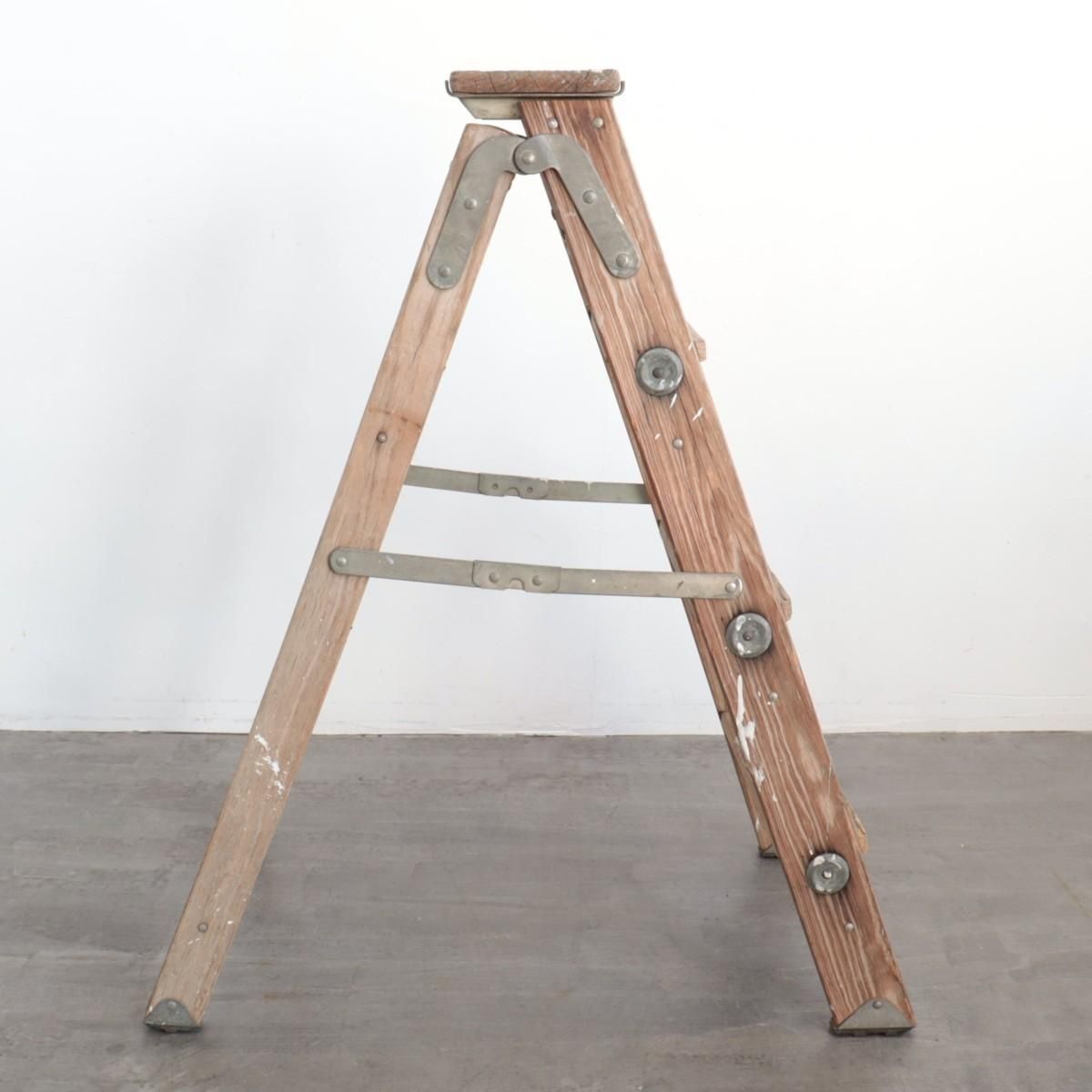 アメリカ ヴィンテージ 脚立 木製ラダー stepladder 店舗什器 アメリカ ヴィンテージ 脚立 木製ラダー stepladder 店舗什器