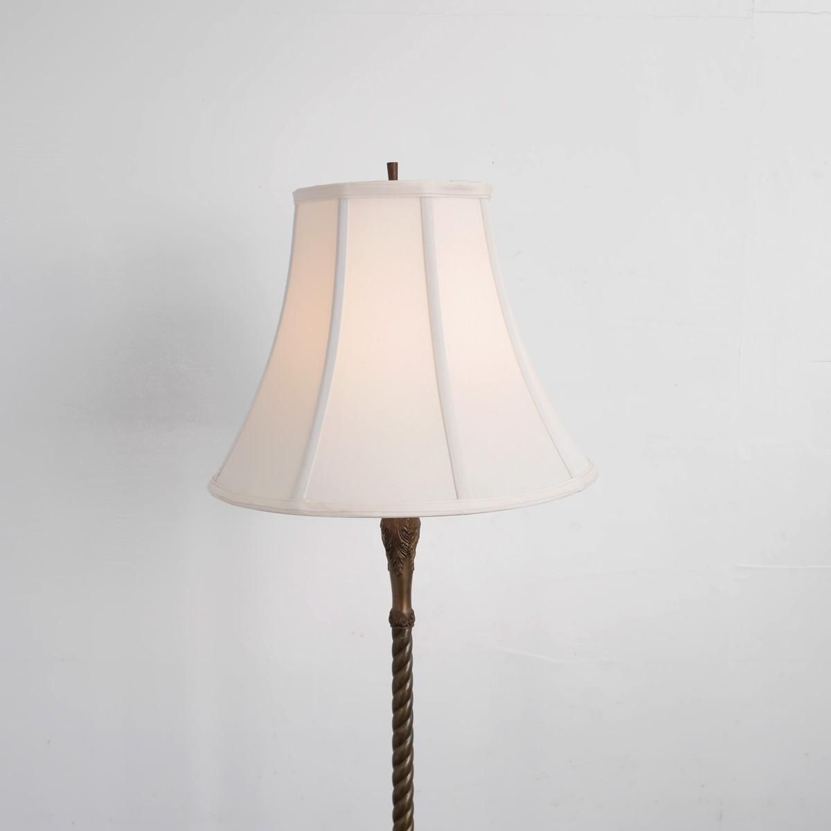 4288 アメリカ ヴィンテージ フロアランプ ファブリックシェード