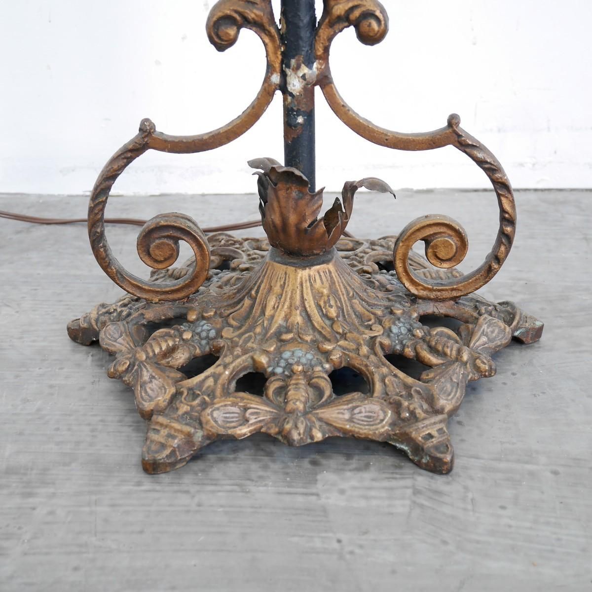 4289 アメリカ 1930s-40s フロアランプ アンティーク照明 ガラス