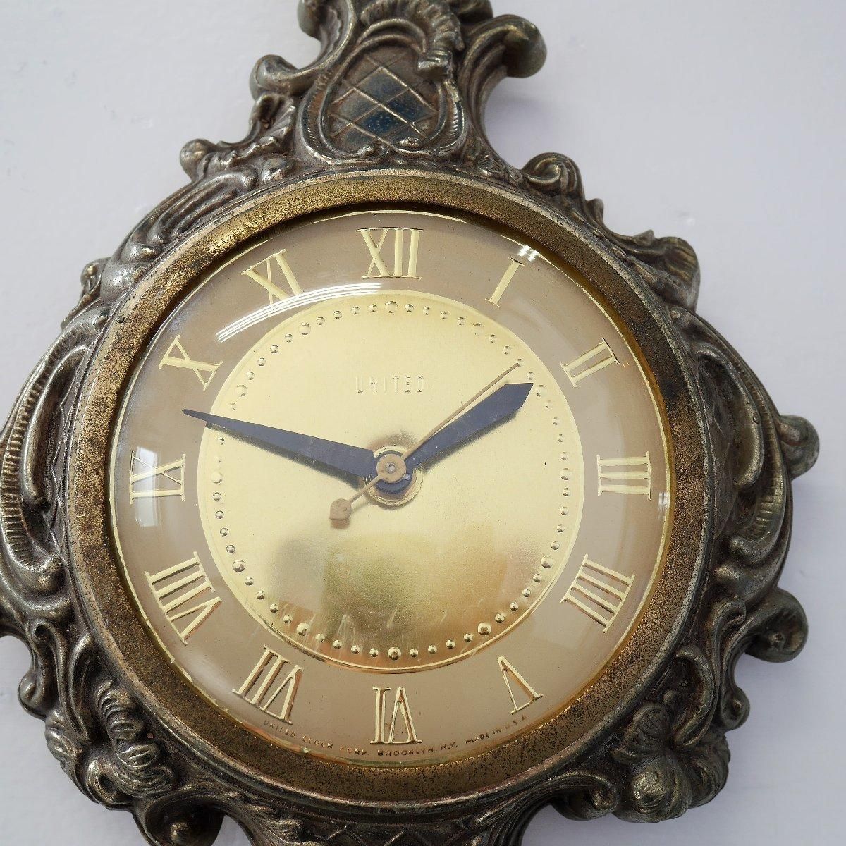 ウォールクロック 壁掛け時計 フラワーモチーフ ヴィンテージ レトロ