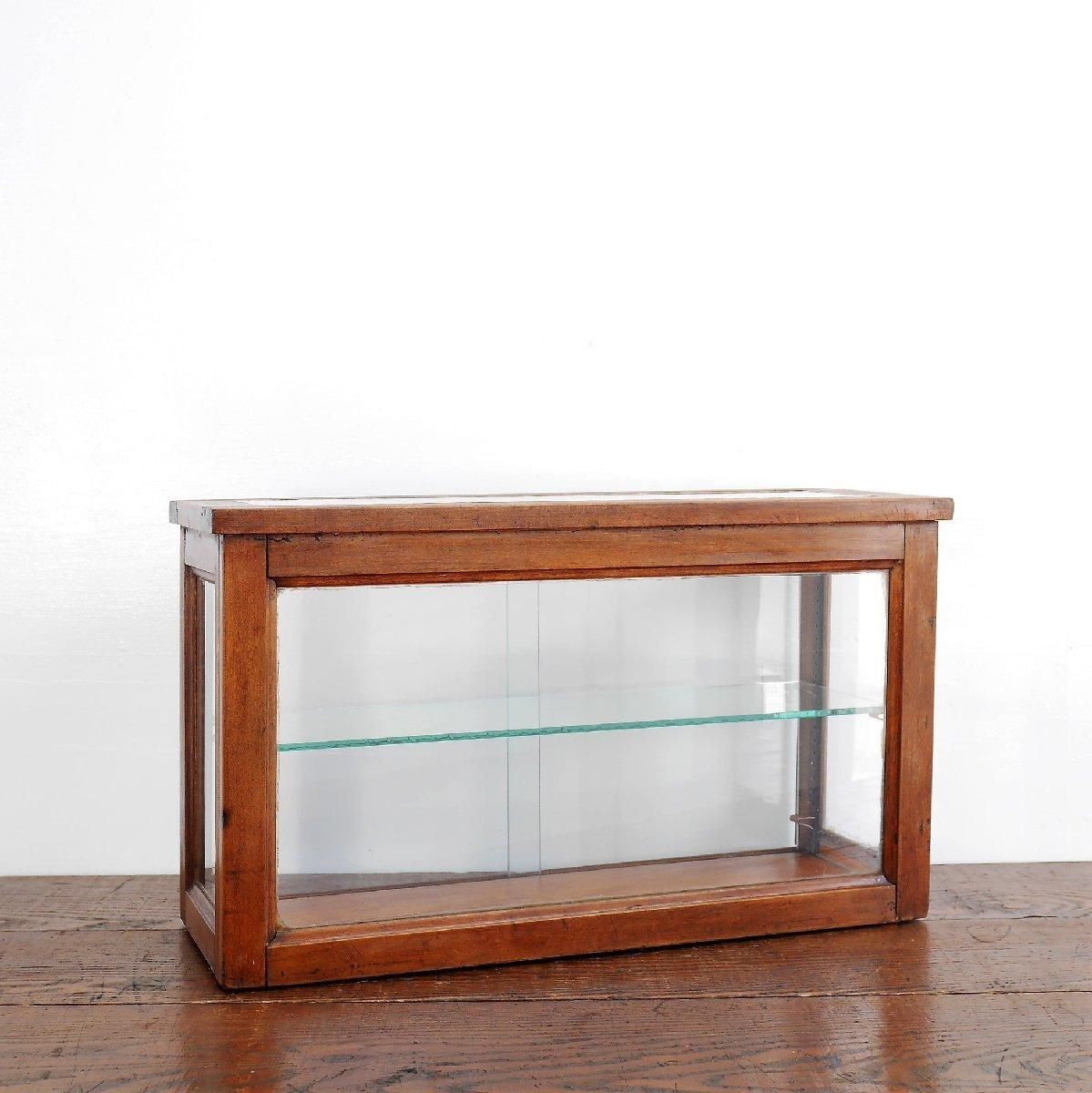 4654 アメリカ アンティーク 飾り棚 ショーケース 卓上ガラス