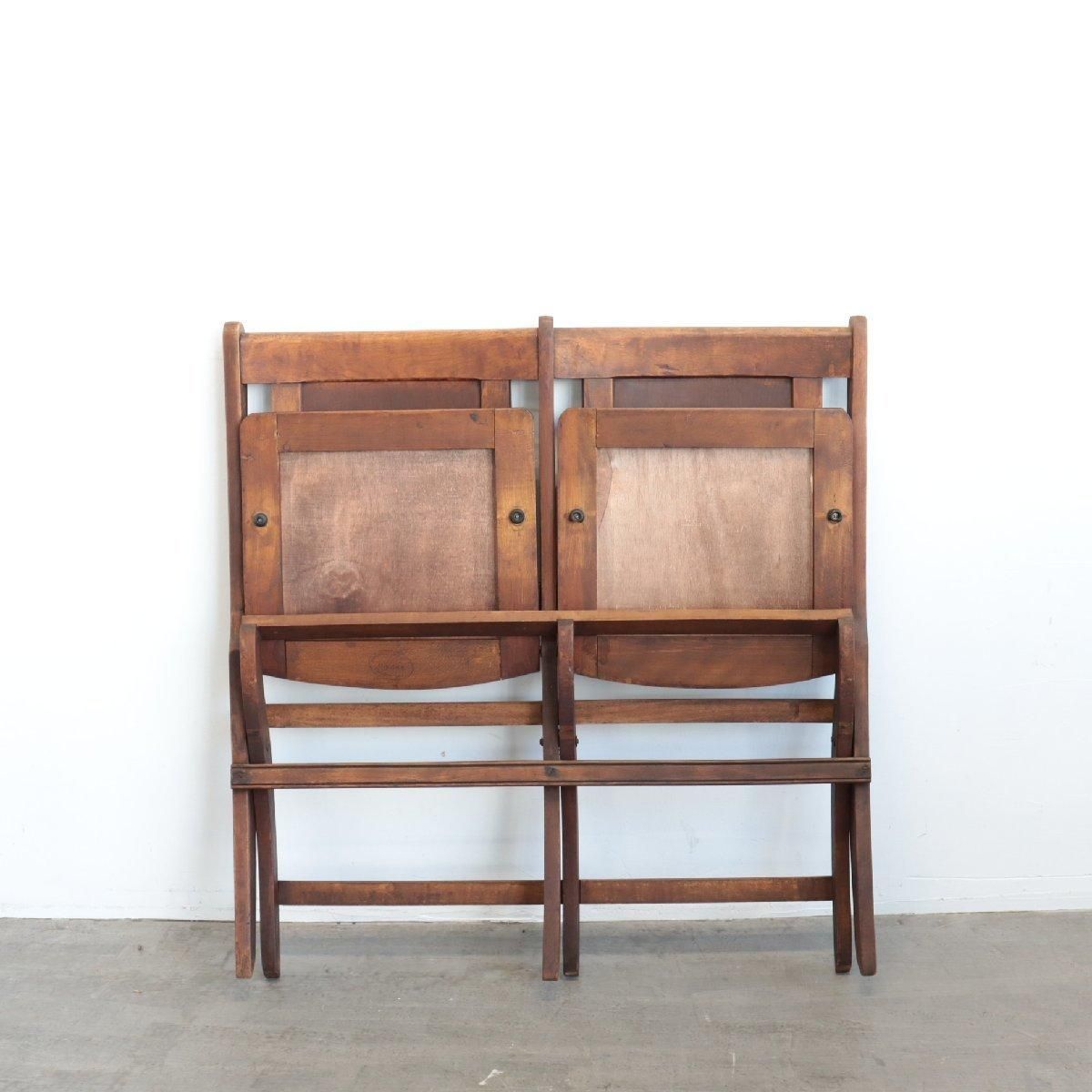 4818 アメリカ 30s 40s フォールディングベンチ シアターチェア