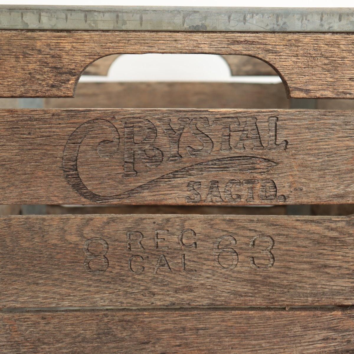 アメリカ　ヴィンテージ　50～60s 木箱　金属枠 Wooden Box アメリカ ヴィンテージ 50～60s 木箱 金属枠 Wooden Box