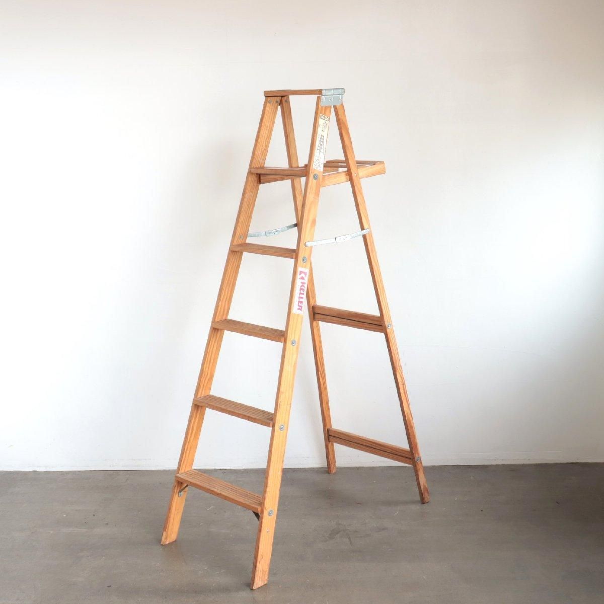 木製ラダー ヴィンテージ 6段 脚立 アメリカ 木製ラダー stepladder
