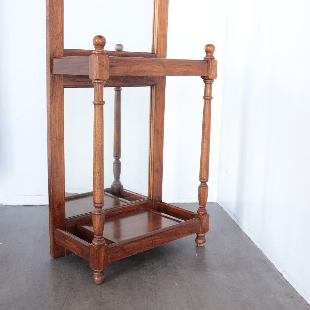 30s 40s アンティーク ホールスタンド アメリカ ヴィンテージ 鏡 傘