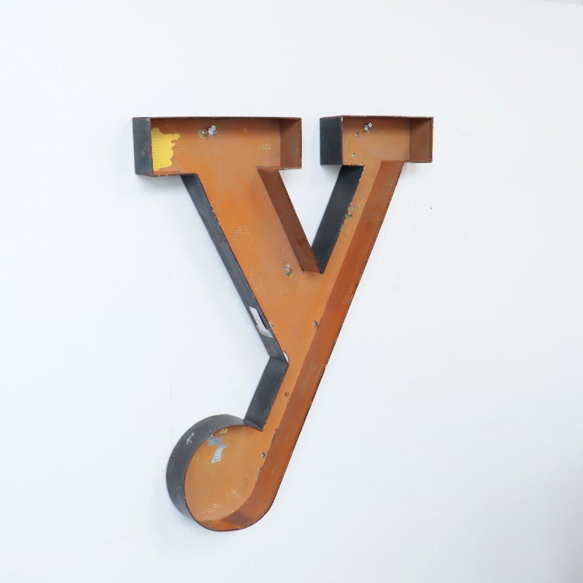アメリカ ヴィンテージ アルファベットサインY ディスプレイ 立体看板