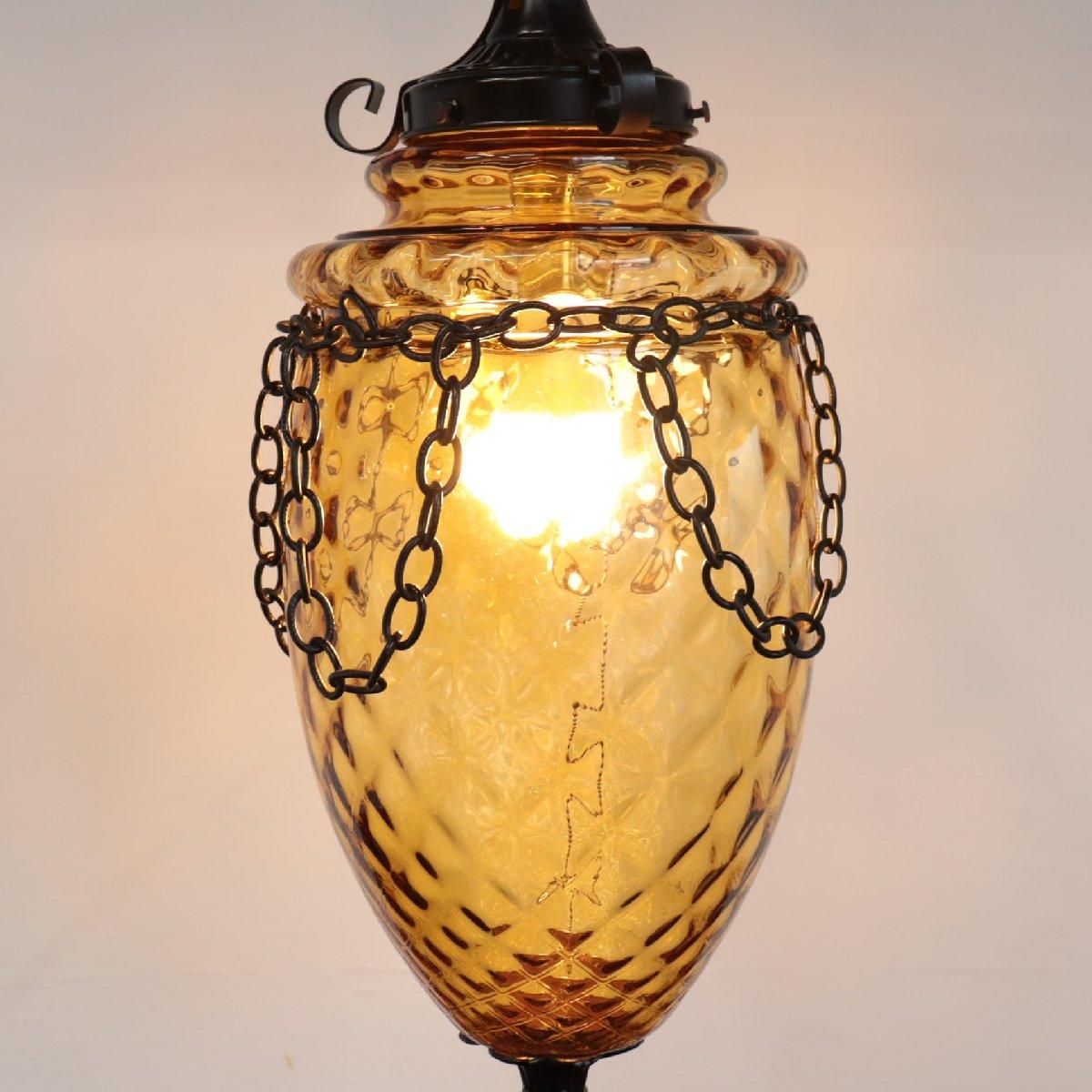 ヴィンテージ アンバー ペンダントライト アメリカ アンティーク 琥珀