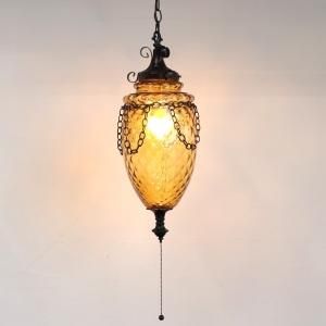 アメリカのヴィンテージ・アンティークのアンバーガラス照明を販売の