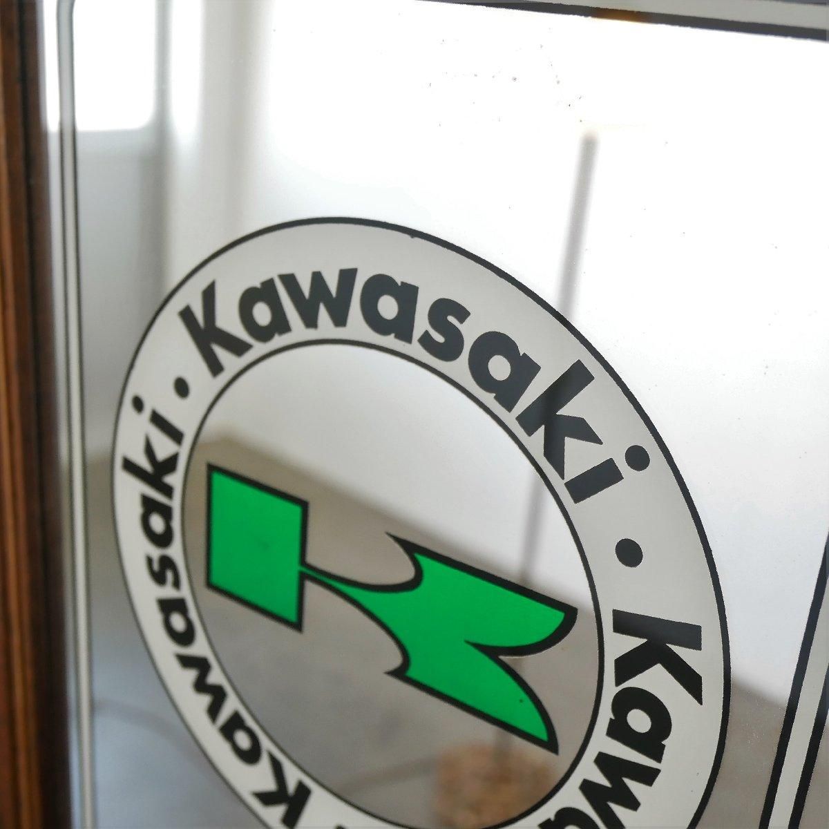 ヴィンテージ Kawasaki パブミラー アメリカ バイク 額装