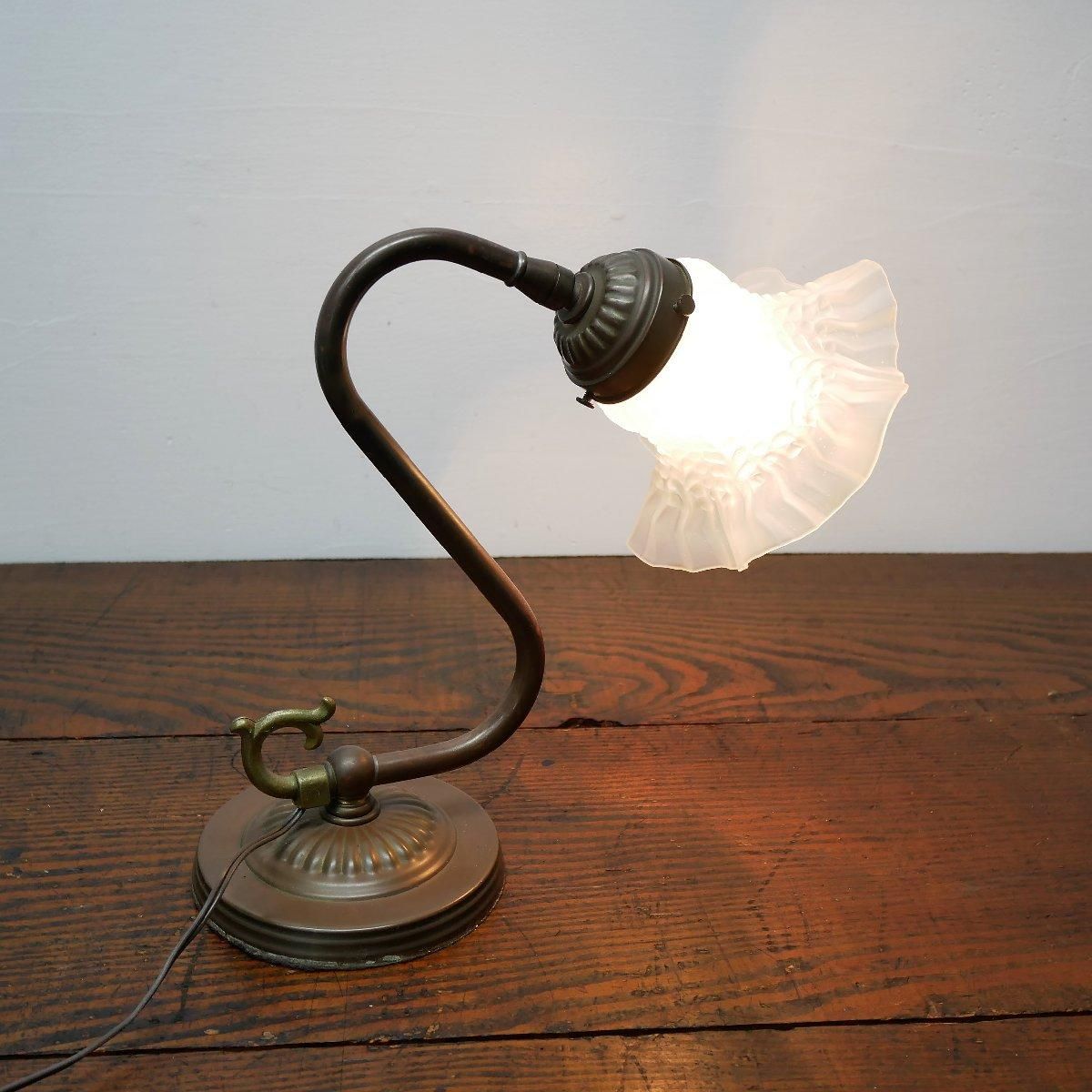 アメリカ アンティーク テーブルランプ 照明 ガラスシェード