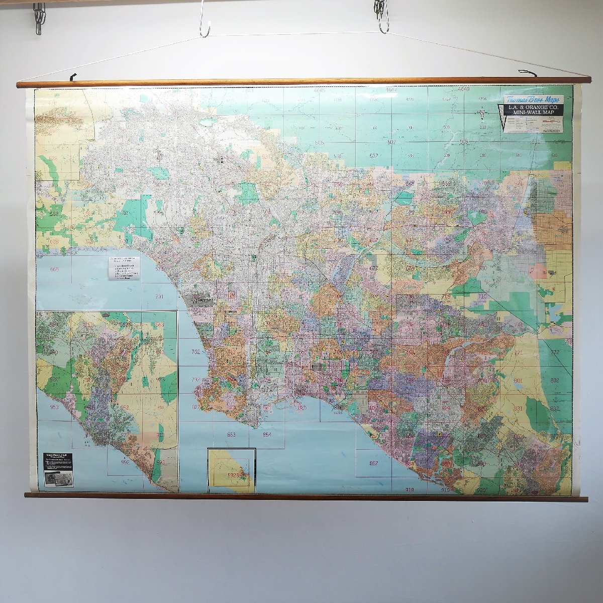 ロサンゼルス ヴィンテージ地図 Thomas Bros Maps WALL MAP トーマス 