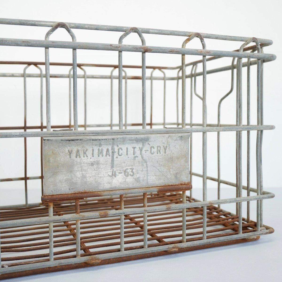 60s ヴィンテージ ワイヤーバスケット アメリカ ミルク運搬 鉄カゴ