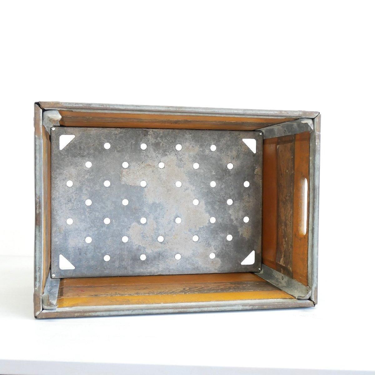 アメリカ 60s ヴィンテージ ミルククレート 木箱 運輸箱 金属底