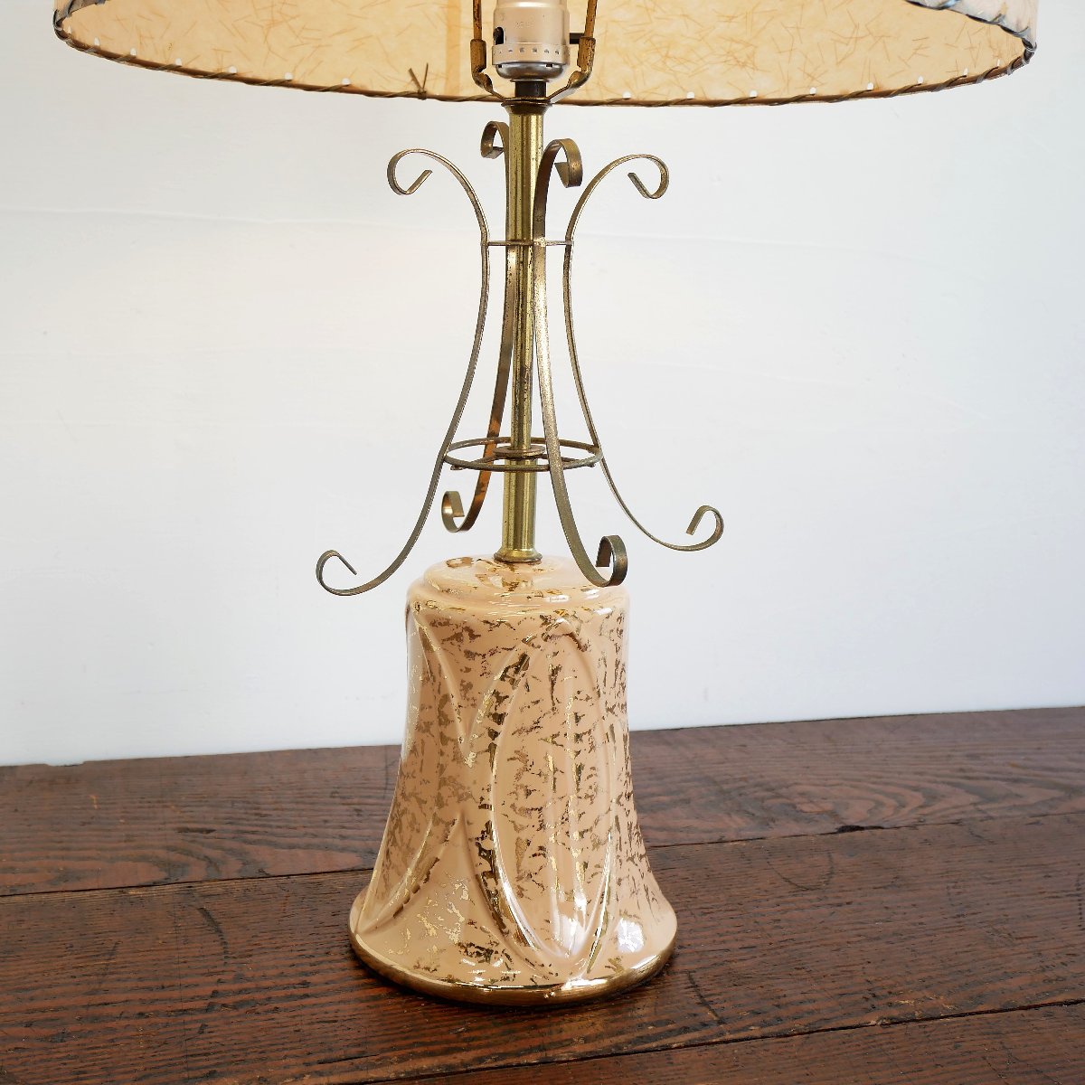 1950-60s アメリカ テーブルランプ ミッドセンチュリー 照明 樹脂製 ダブルシェード 陶器 -通販-ローズボールアンティークス