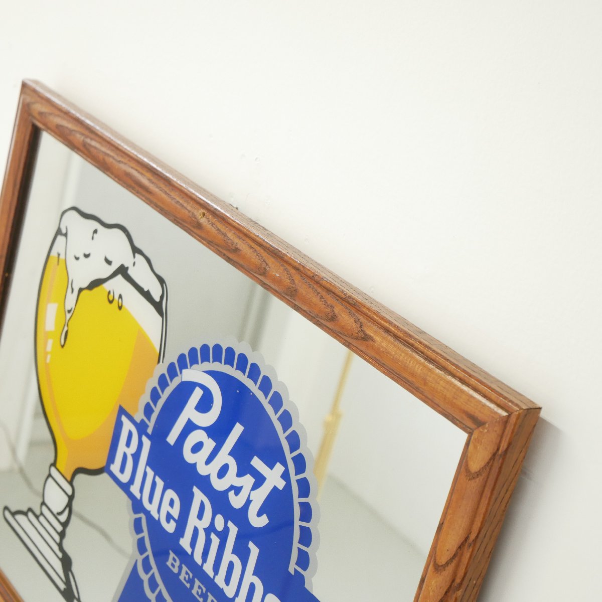 ヴィンテージ Pabst Blue Ribbon パブミラー アメリカ ビール 額装 鏡