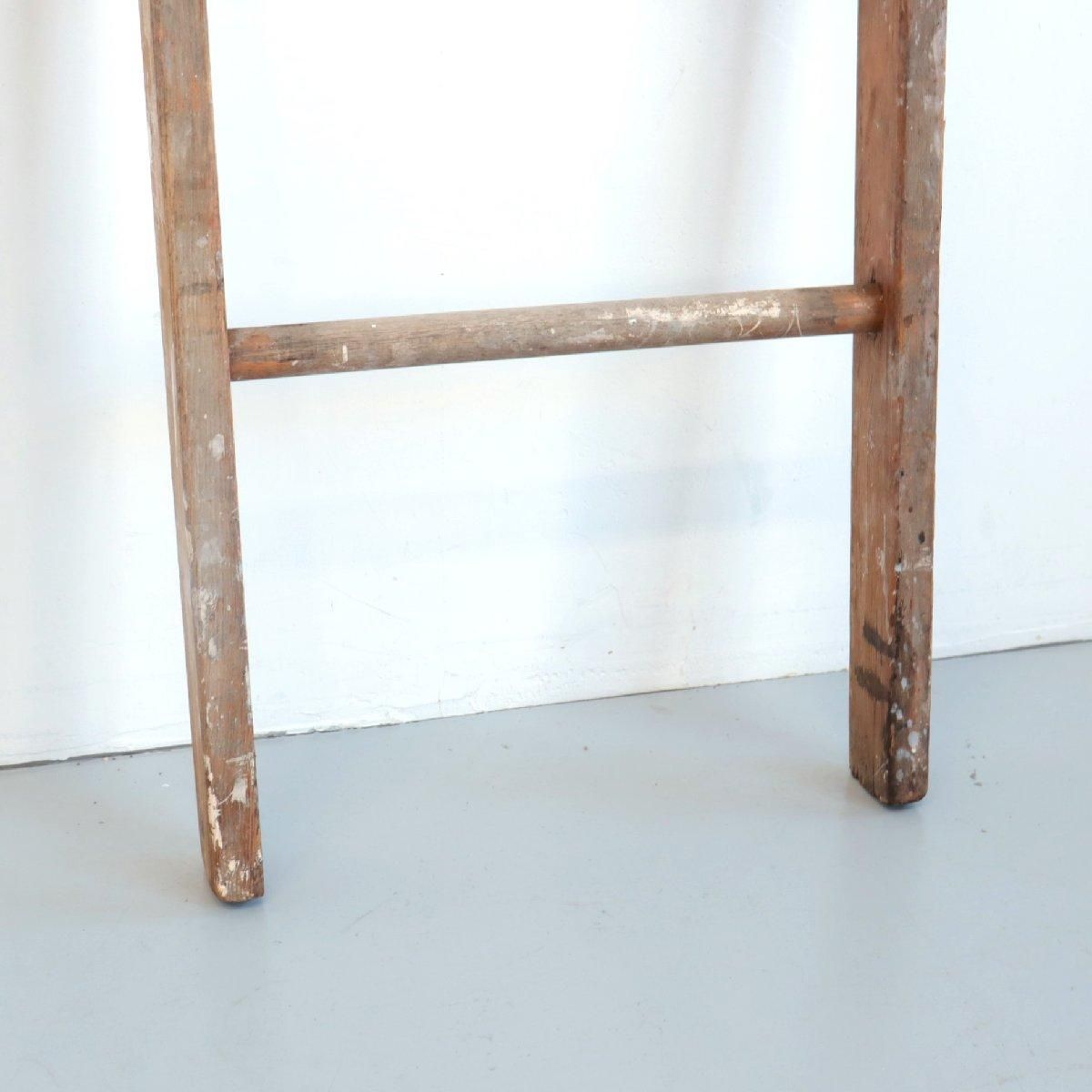 送料込み　アンティーク ビンテージ木製ラダー ハシゴ 脚立 ジャンク　店舗什器 ヴィンテージ はしご ラック アメリカ 木製 梯子 ladder ラダー