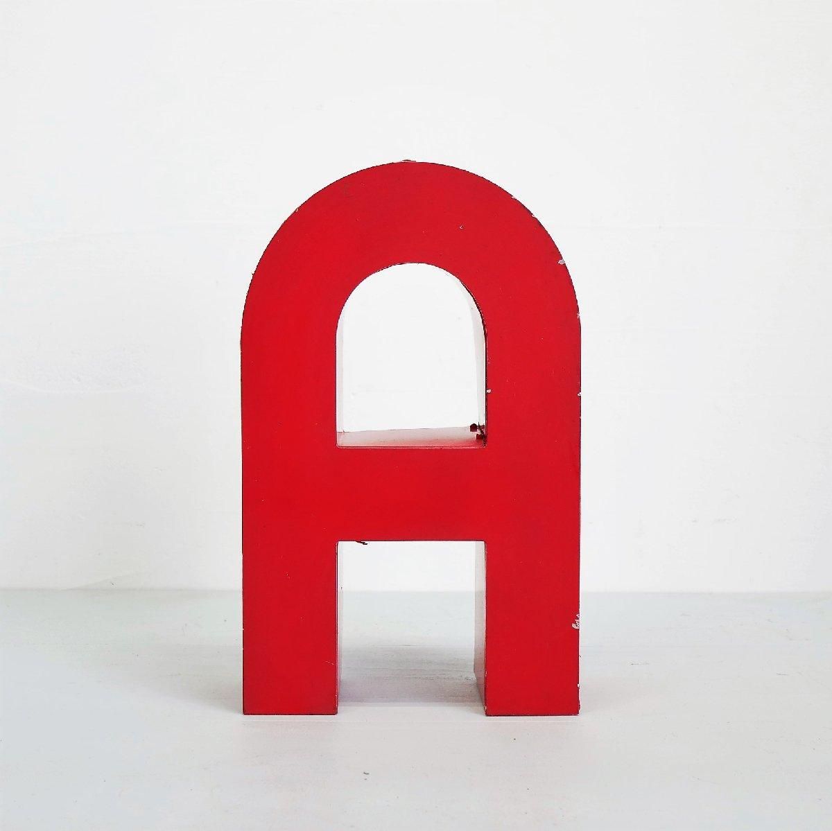 アメリカ ヴィンテージ 立体看板 アルファベット 文字【A】 赤