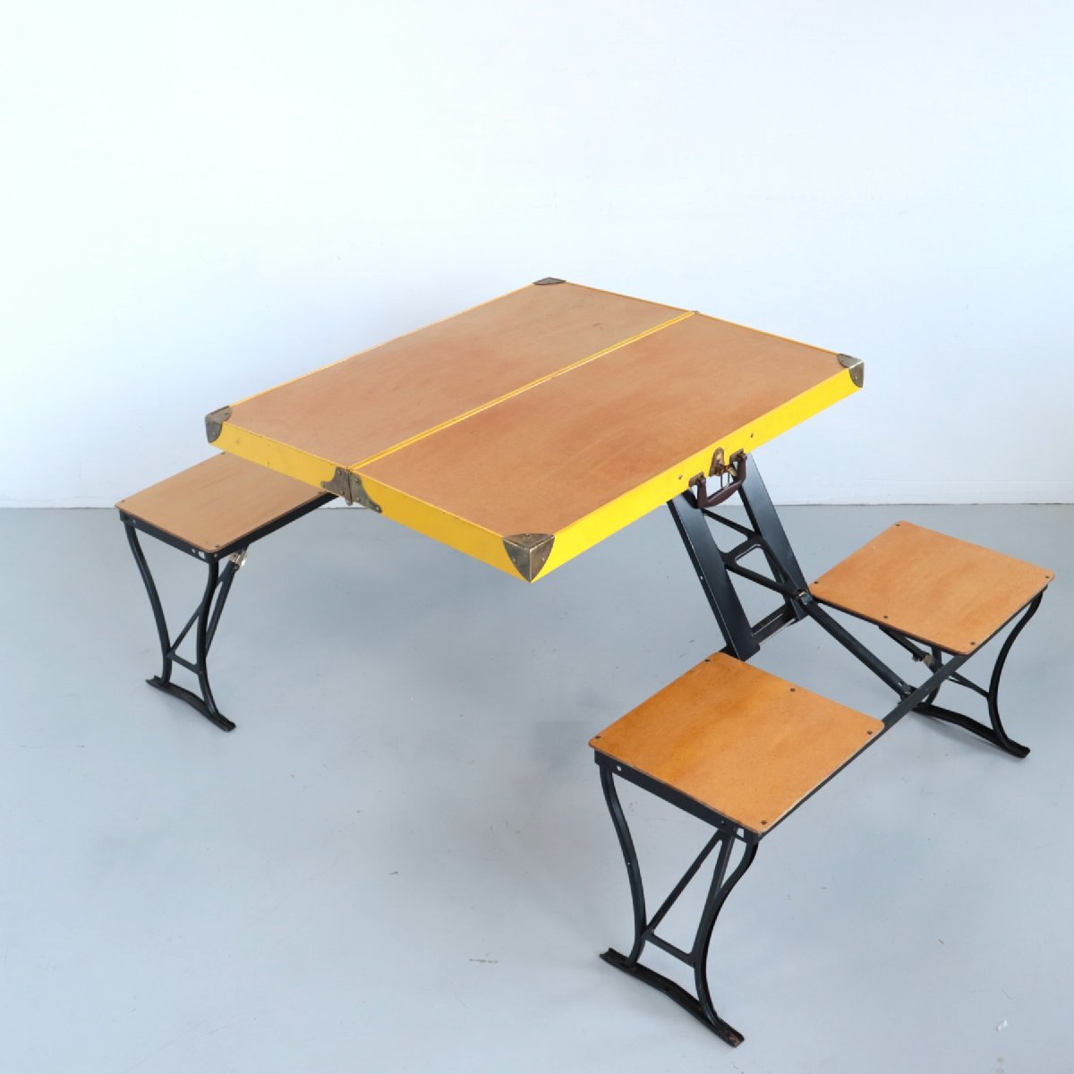 アウトドア テーブル/チェア ヴィンテージ ピクニックテーブル アメリカ テーブルチェアセット 折りたたみ キャンプ アウトドア -通販-ローズボールアンティークス