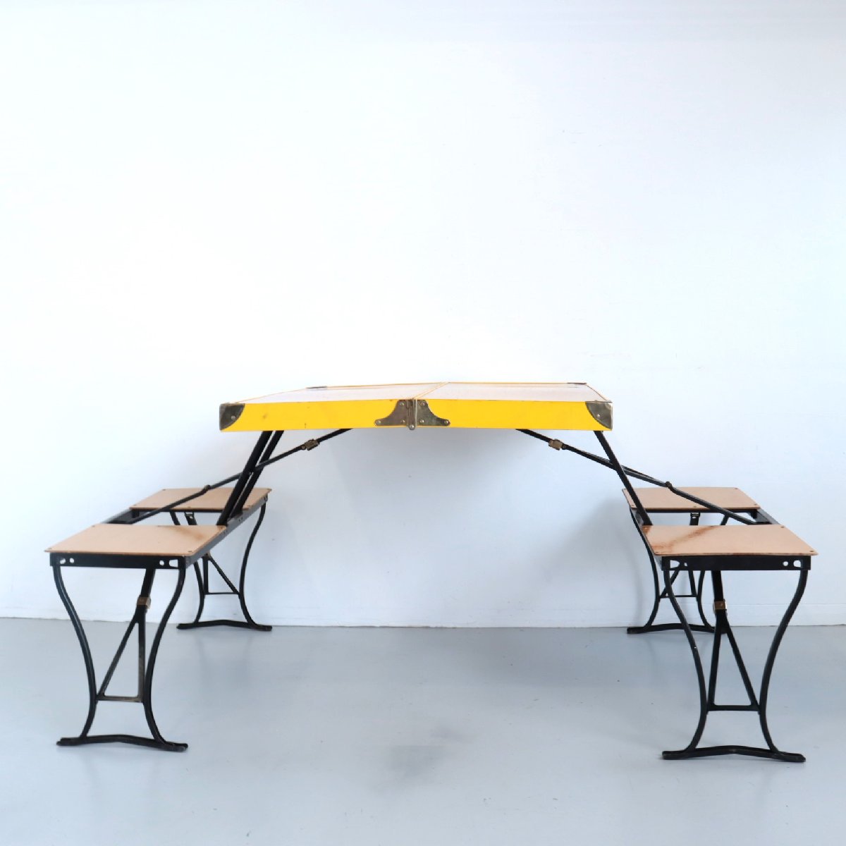 アウトドア テーブル/チェア ヴィンテージ ピクニックテーブル アメリカ テーブルチェアセット 折りたたみ キャンプ アウトドア -通販-ローズボールアンティークス