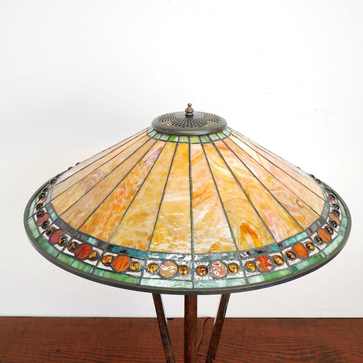 銅製　ステンドテーブルランプ タカ ワシ　鷲 銅製 ステンドテーブルランプ タカ ワシ 鷲