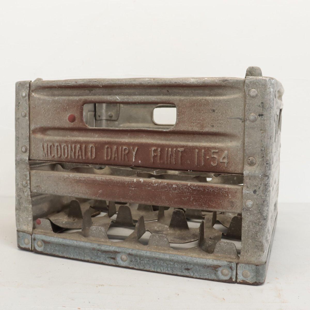 USA vintage コンテナミルククレートアメリカカゴスチールバスケット