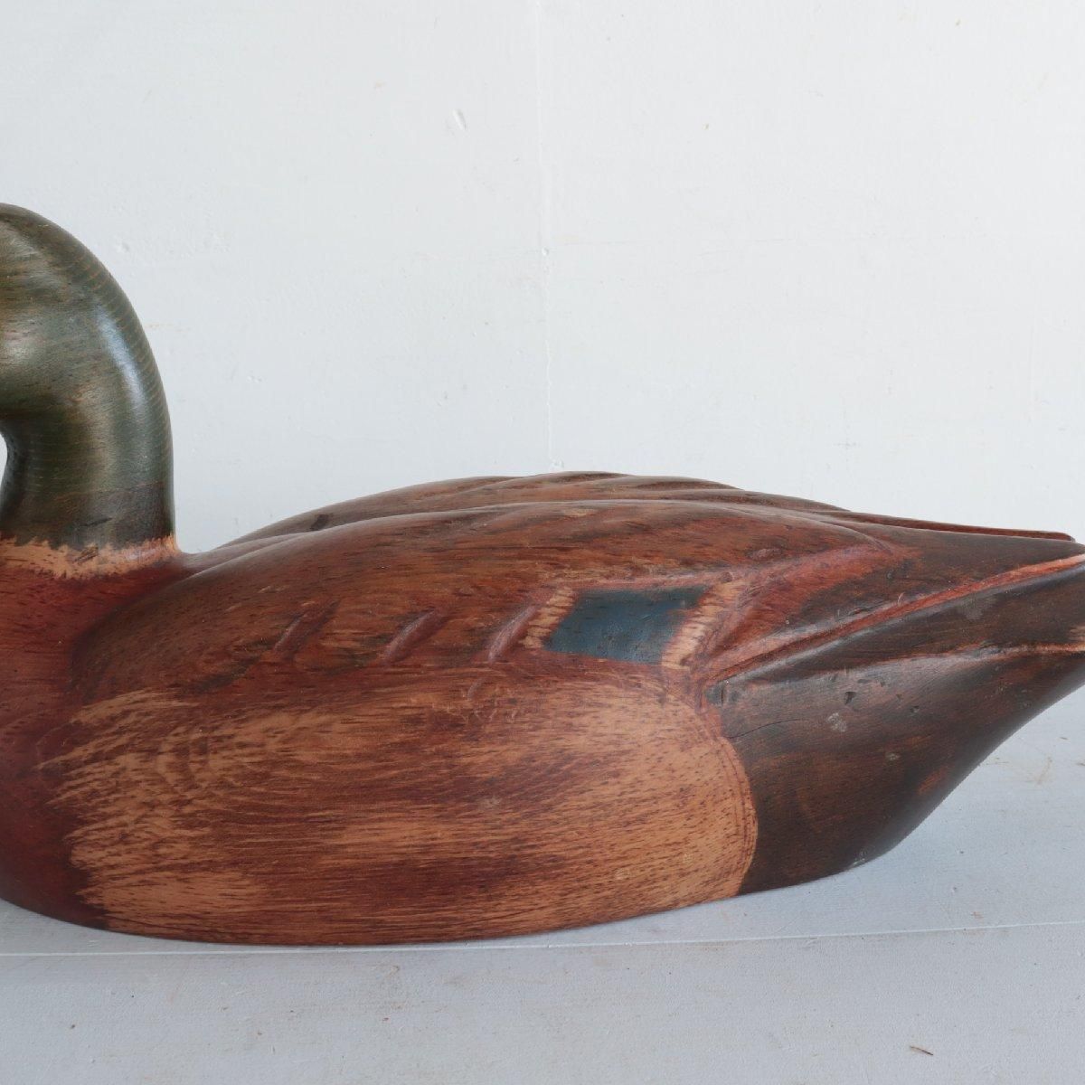 アメリカ ヴィンテージ デコイ 鴨 USA ウッドカービング 木彫り