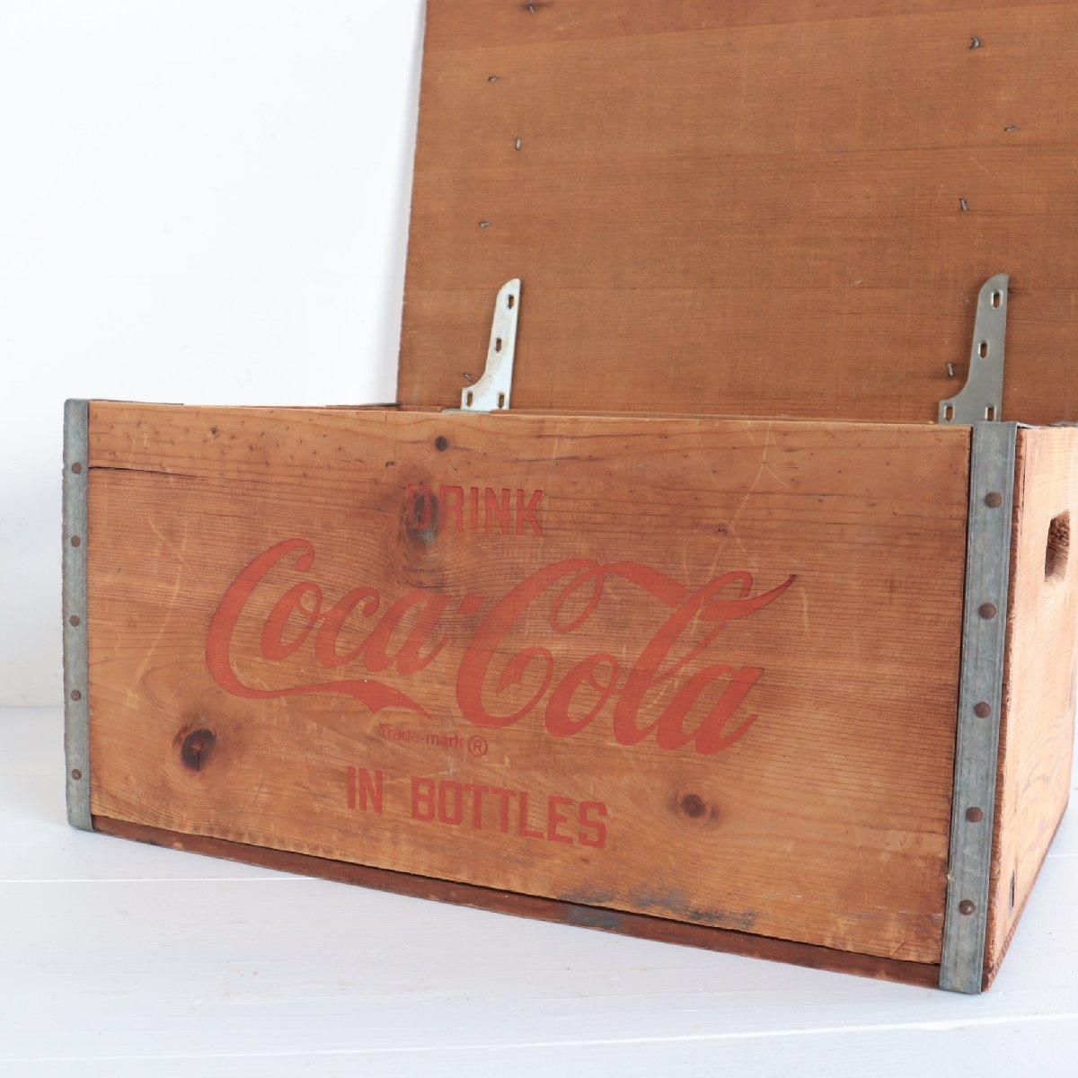 Coca-Cola コカ・コーラ ヴィンテージ 木製ボックス 木箱 アウトドア Coca-Cola 木製収納ボックス ビンテージ ヴィンテージ 蓋つき木