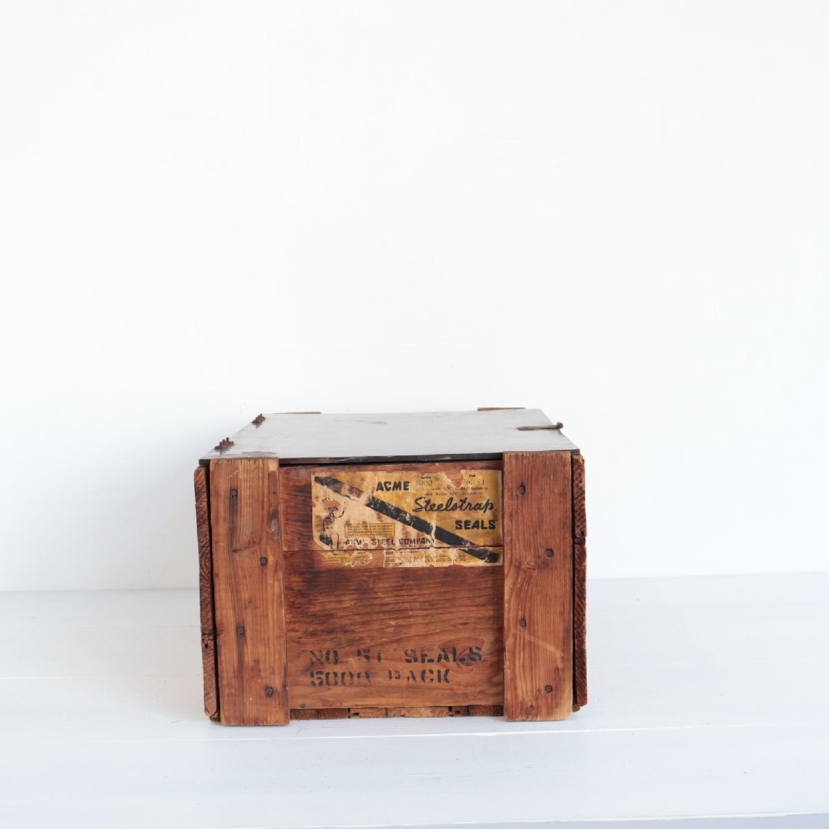 ヴィンテージ 蓋つき木箱 アメリカ ウッドボックス WOODEN BOX 
