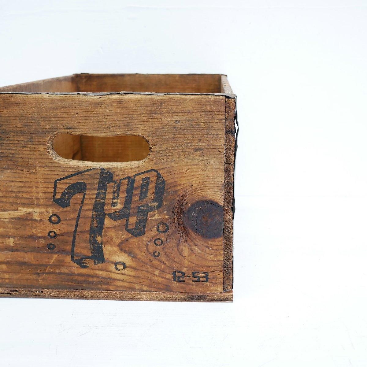 1950's アメリカ ヴィンテージ 7up セブンアップ 木箱 ウッド 1950's アメリカ ヴィンテージ 7up セブンアップ 木箱 ウッド