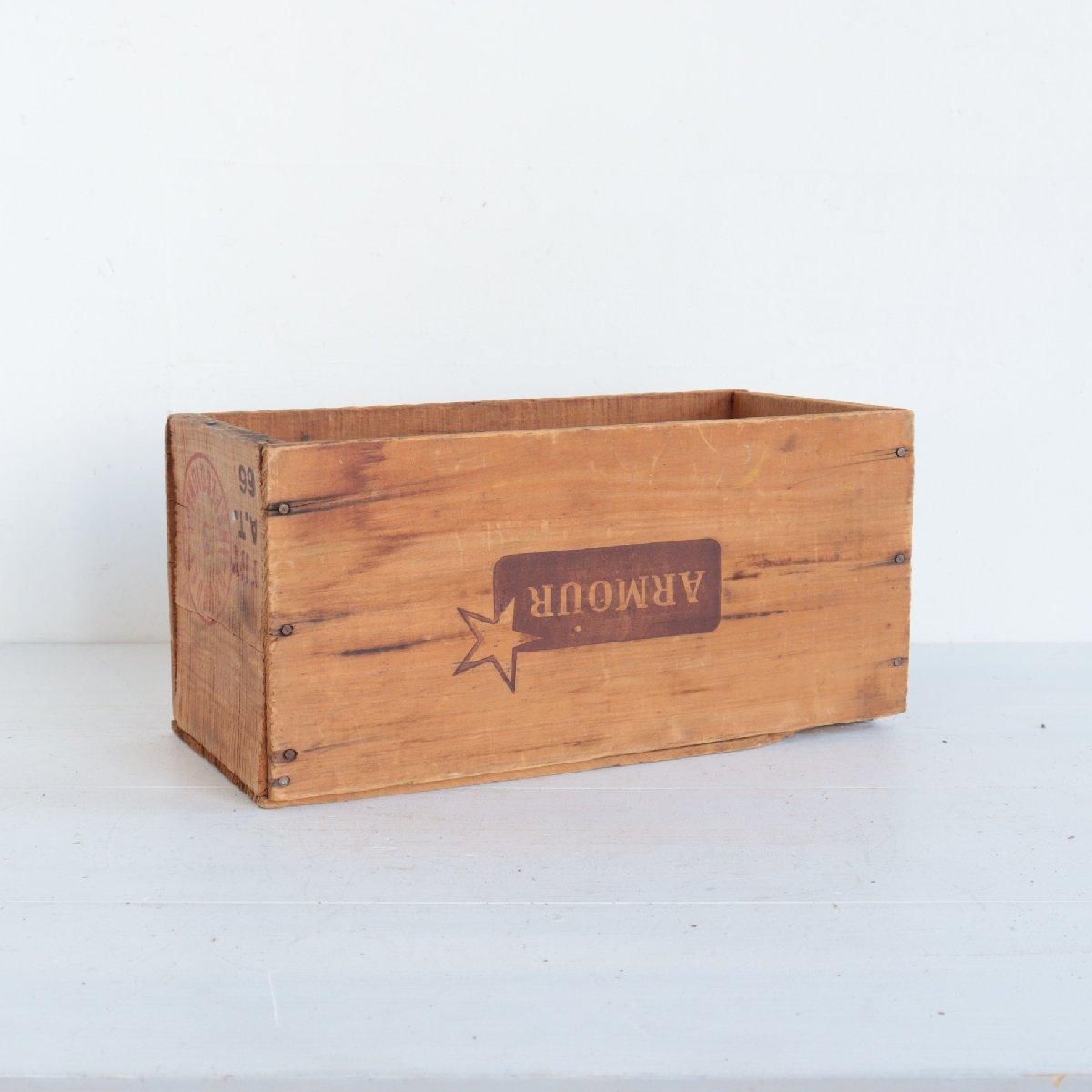 アメリカ　ヴィンテージ　50～60s 木箱　金属枠 Wooden Box アメリカ ヴィンテージ 50～60s 木箱 金属枠 Wooden Box