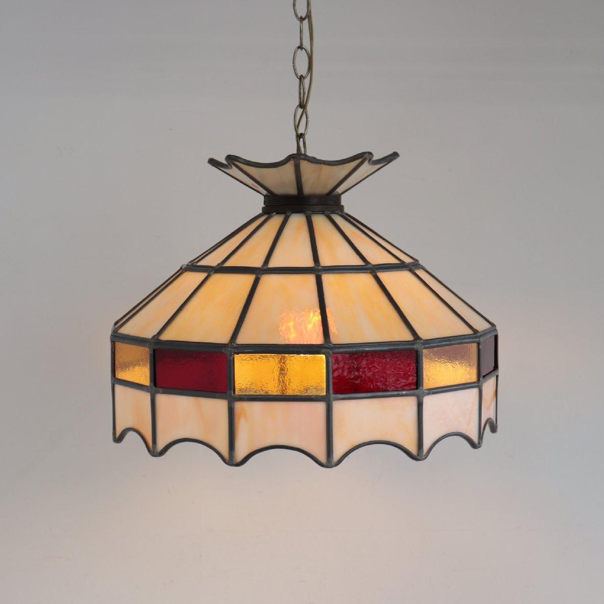 アメリカ ヴィンテージ ステンドグラス ペンダントランプ アンティーク