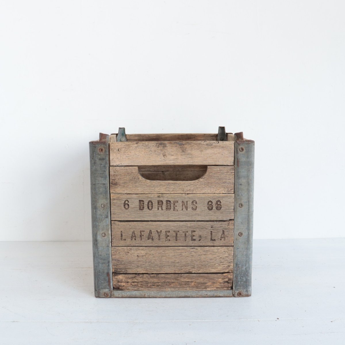 Borden's ミルク 木箱 ウッドボックス レトロ ビンテージ - ケース