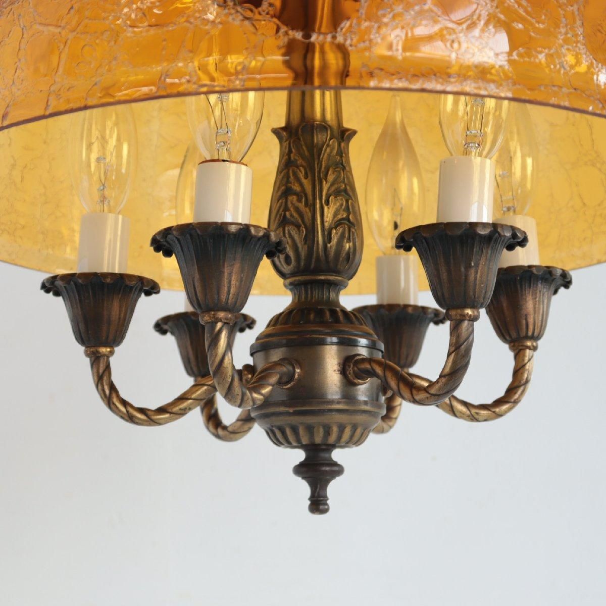 【USA vintage】Amber Glass アンバー　ライト　ランプ　照明 USA vintage】Amber Glass アンバーライトランプ照明