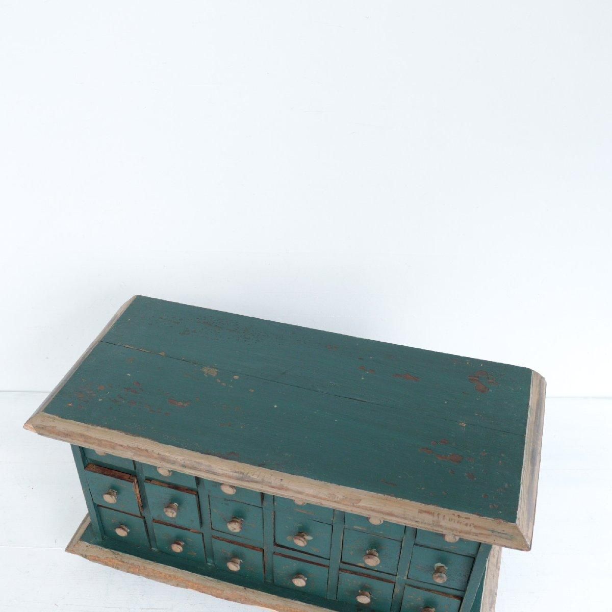 ヴィンテージ 木製 パーツキャビネット USA インダストリアル 工具入れ