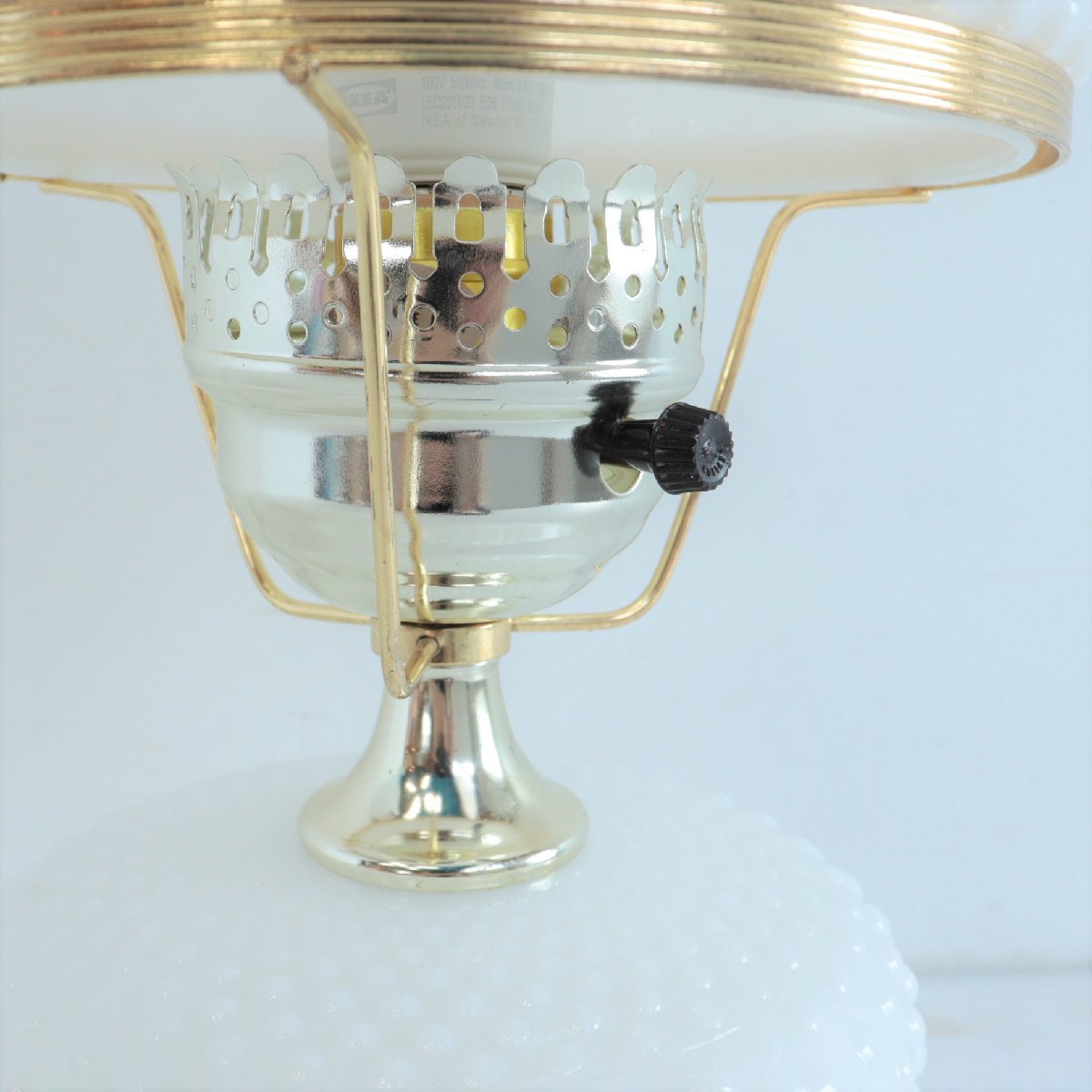 ホブネイル ミルクガラス テーブルランプ アメリカ ヴィンテージ 照明