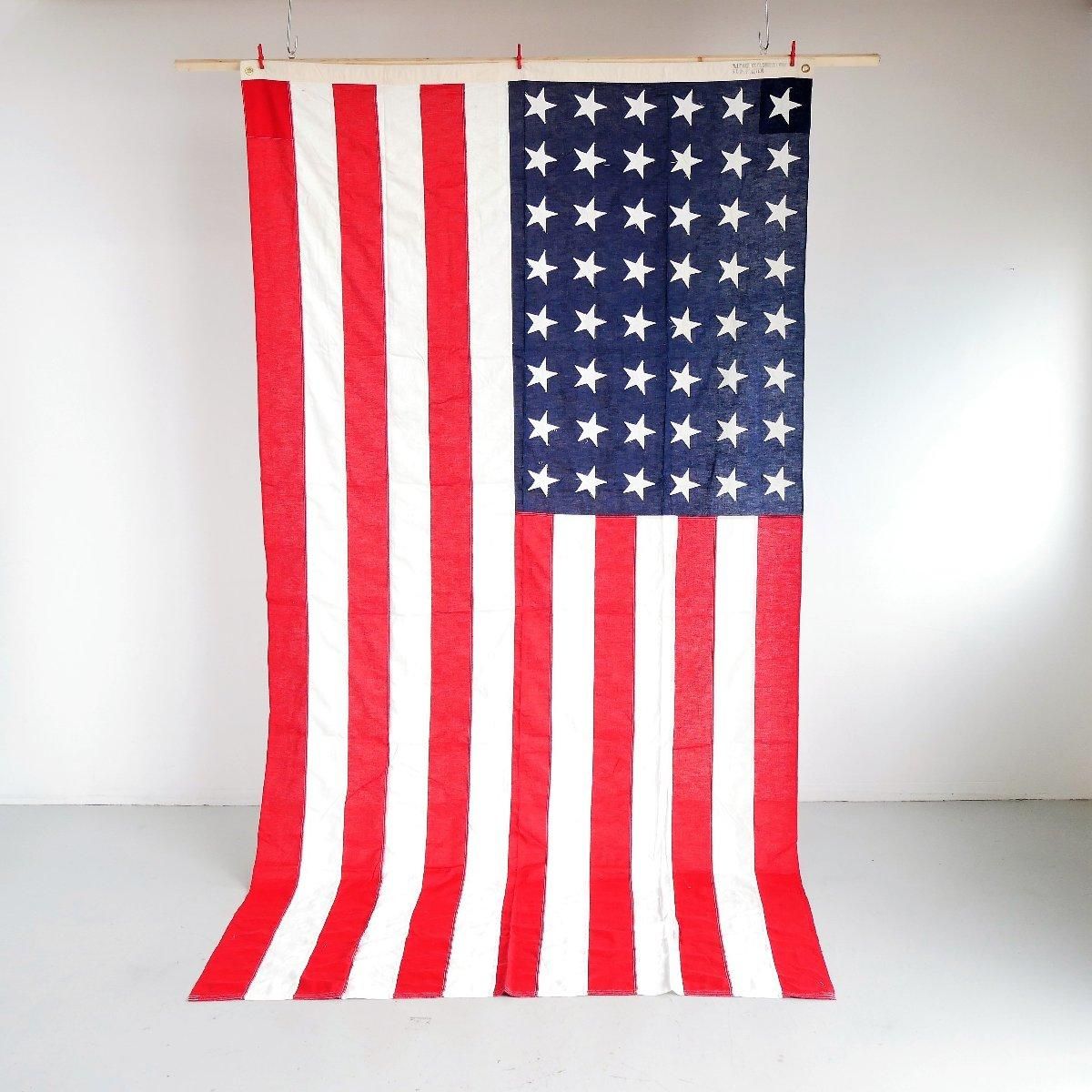 貴重！特大BIG アメリカヴィンテージ星条旗フラッグ　USA製アンティーク雑貨 貴重！特大BIG アメリカヴィンテージ星条旗フラッグ USA製