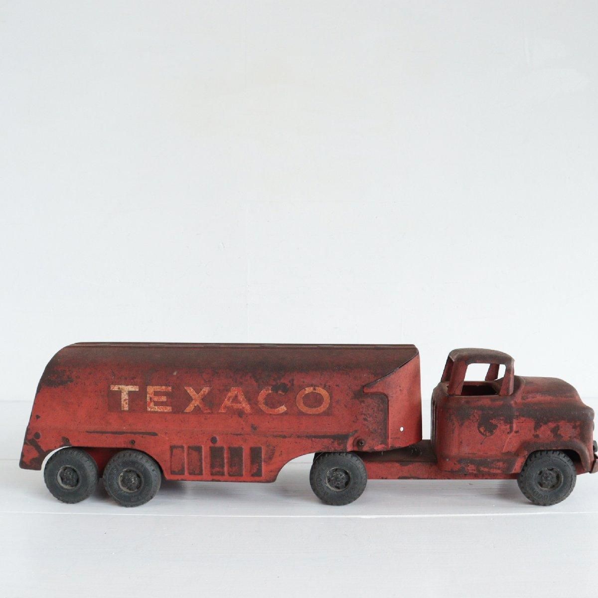 TEXACO 赤 タンクローリートラック　 全長６０cm！ Buddy L TEXACO タンクローリー 60cm | ブリキのおもちゃ
