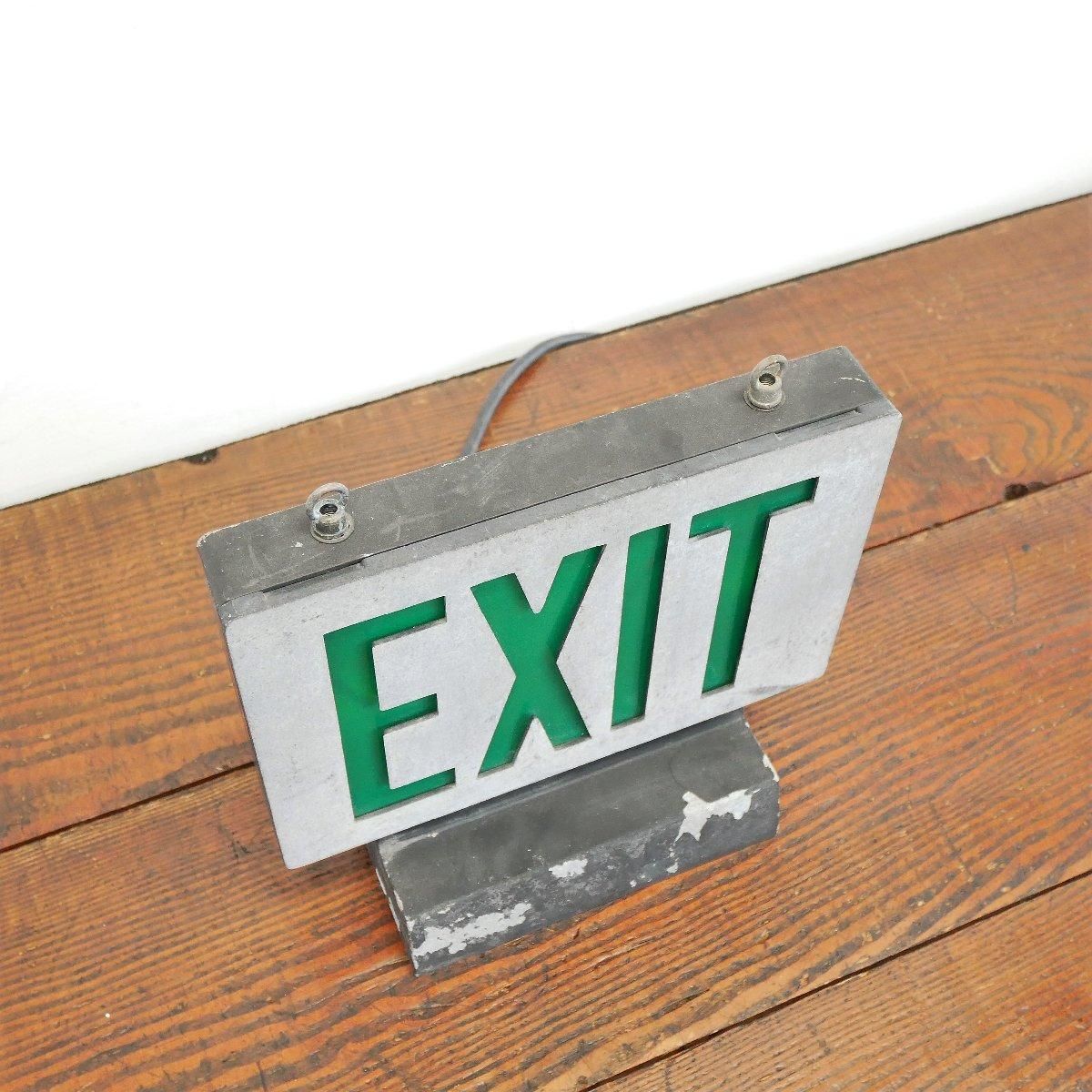 アメリカ ヴィンテージ EXIT 出口標識 両面 サイン ライト付き看板