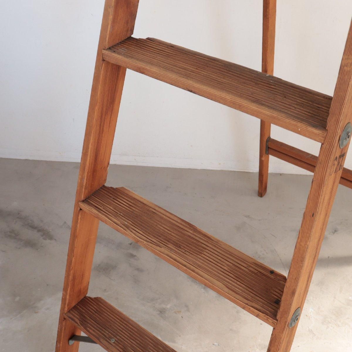 アメリカ ヴィンテージ 6段 脚立 木製ラダー stepladder 店舗 アメリカ ヴィンテージ 6段 脚立 木製ラダー stepladder 店舗