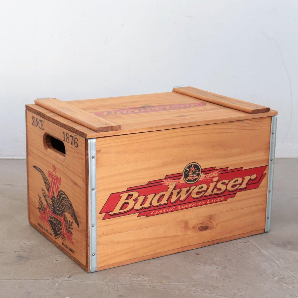 BUDWEISER バドワイザー ヴィンテージ 蓋つき木箱 アンティーク ウッド