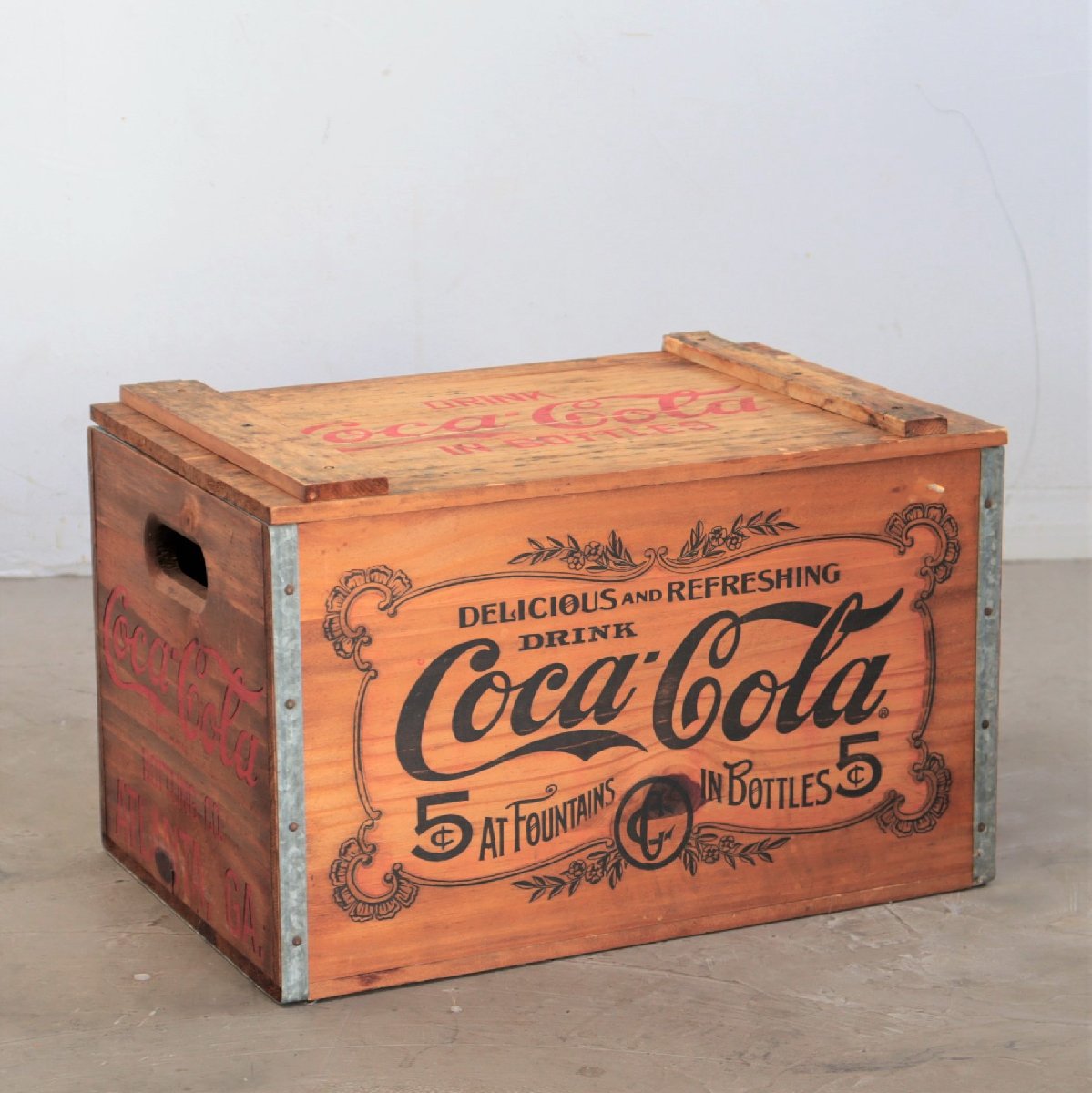 Coca-Cola ヴィンテージ 蓋つき木箱 コカ・コーラ ウッドボックス