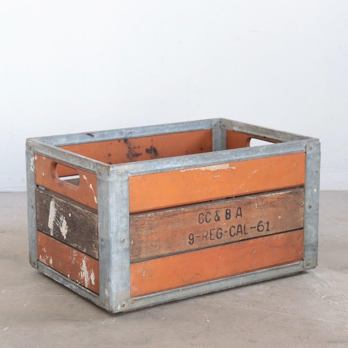 50s ミルククレート メタルボックス 運搬箱 ヴィンテージ アンティーク 50s ミルククレート メタルボックス 運搬箱 ヴィンテージ
